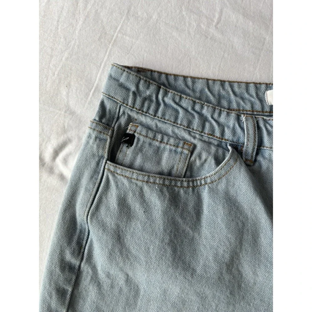 KanCan Jeans Womens 13/30‎ Blue Wide Leg Cropped Ultra High Rise Stretch Baggy